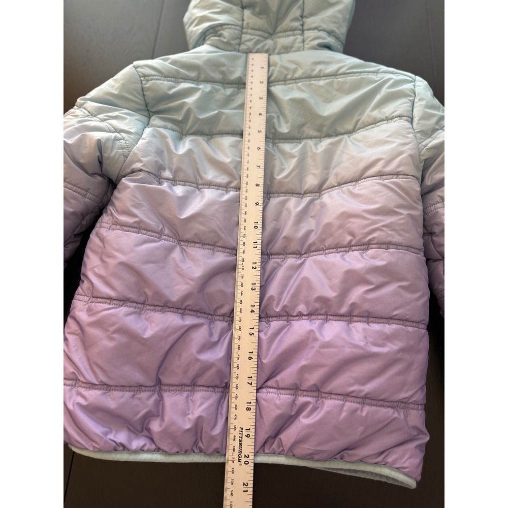Eddie Bauer Girls‎ Reversible Jacket Size M 10-12 Purple Ombré Cozy Fleece Lined - Picture 10 of 14